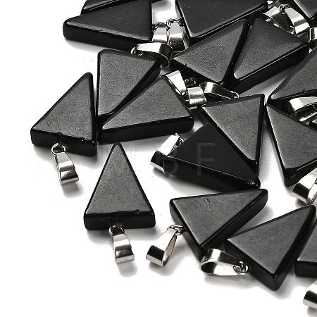Natural Obsidian Pendants X-G-B127-04P-06-1