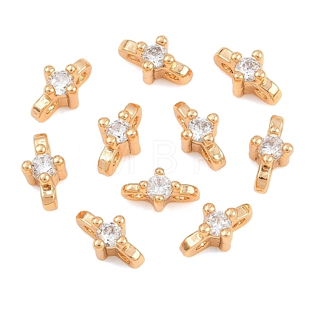 SHEGRACE Brass Micro Pave Cubic Zirconia Connector Charms XGRQ5K992-833G-A-1