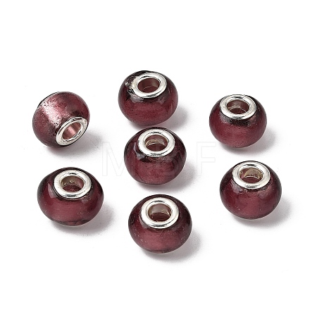 Handmade Silver Foil Glass European Beads X-LPDL-R008-02-1
