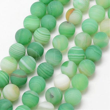 Natural Striped Agate/Banded Agate Bead Strands G-K166-12-8mm-01-1