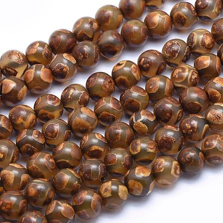 Tibetan Dzi Semi-Precious Stone Beads G-J358-06-8mm-1