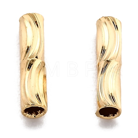 Corrugated Brass Tube Beads KK-H759-27A-G-1