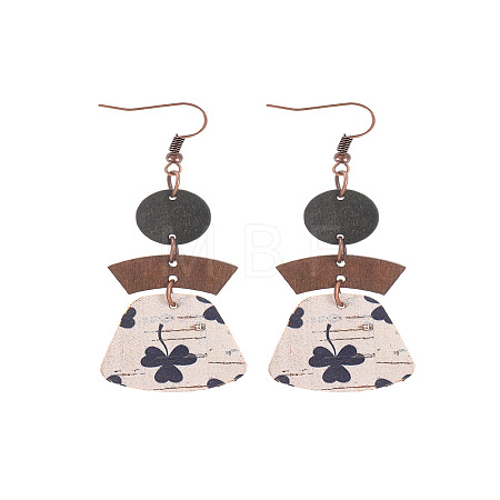 Alloy with Imitation Leather Dangle Earrings FS-WG30D02-02-1