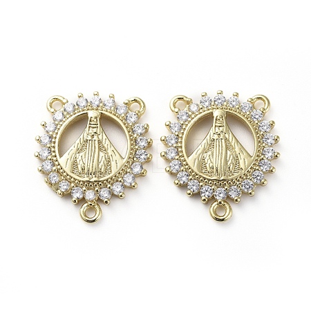Brass Micro Pave Cubic Zirconia Chandelier Component Links ZIRC-G157-30G-1