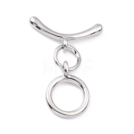 Rack Plating Brass Toggle Clasps X-KK-B036-09P-1