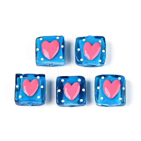 Handmade Spray Painted Lampwork Beads LAMP-N035-02E-1