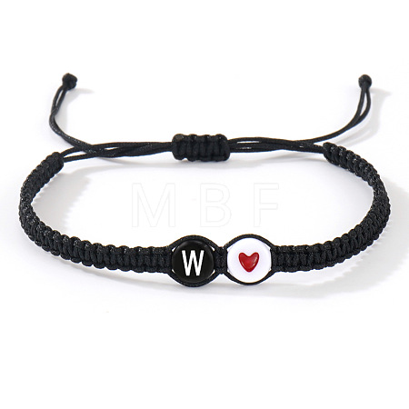 304 Stainless Steel Alphabet Beads Braided Bead Bracelets RY3090-49-1
