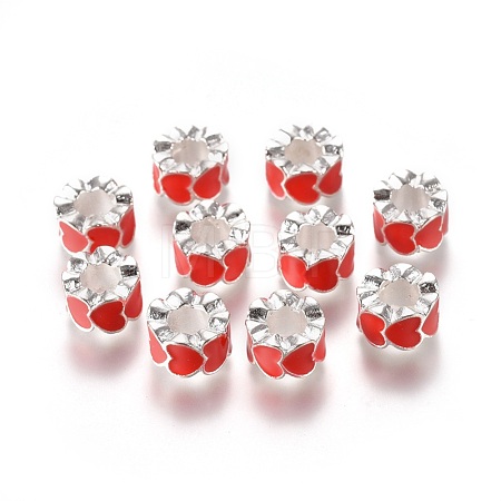 Alloy Enamel European Beads MPDL-R011-01-1
