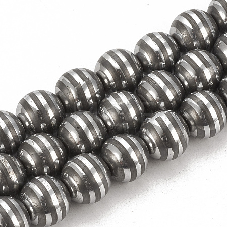 Electroplate Non-magnetic Synthetic Hematite Beads Strands G-T065-8mm-01E-1