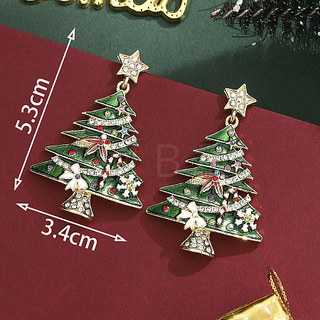 Alloy Enamel Dangle Stud Earrings FS-WG7AF48-11-1