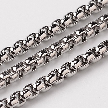 Tarnish Resistant 304 Stainless Steel Venetian Chains Box Chains CHS-H001-2.5mm-05P-1