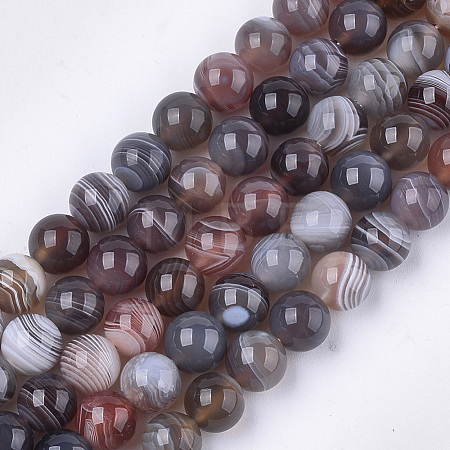 Natural Botswana Agate Beads Strands G-S333-8mm-026-1
