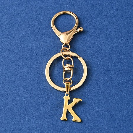 304 Stainless Steel Initial Letter Charm Keychains KEYC-YW00005-11-1