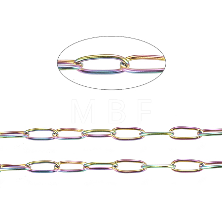 Ion Plating(IP) 304 Stainless Steel Paperclip Chains CHS-F010-01H-MC-1
