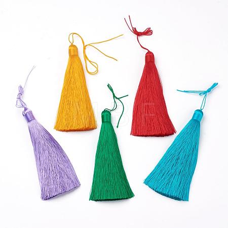 Polyester Tassel Big Pendants HJEW-K030-C-1