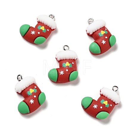 Christmas Opaque Resin Pendants RESI-G043-A10-1