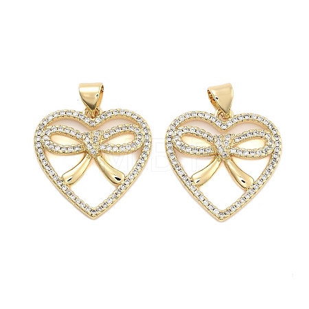 Brass Pave Clear Cubic Zirconia Pendants KK-U009-05D-G-1