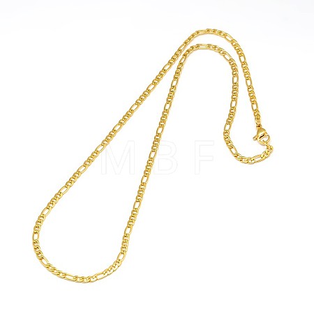 304 Stainless Steel Figaro Chain Necklace Making X-STAS-A028-N022G-1