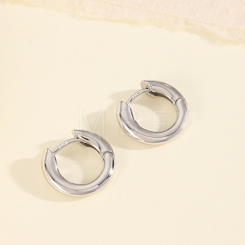 Geometric Punk Style S925 Sterling Silver Hoop Earrings TK3865-2-1