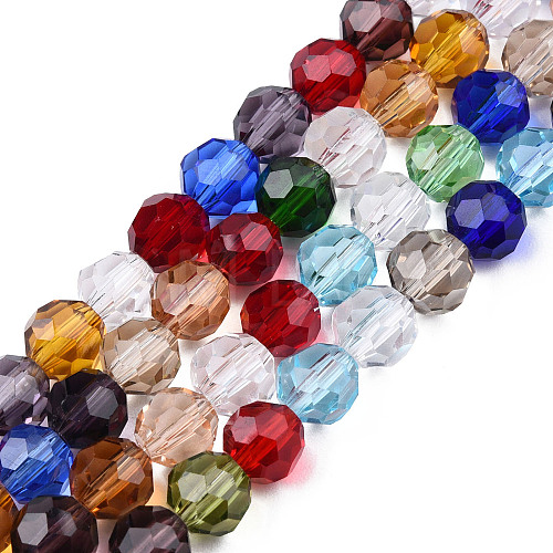 Electroplate Transparent Glass Beads Strands EGLA-T020-14B-1