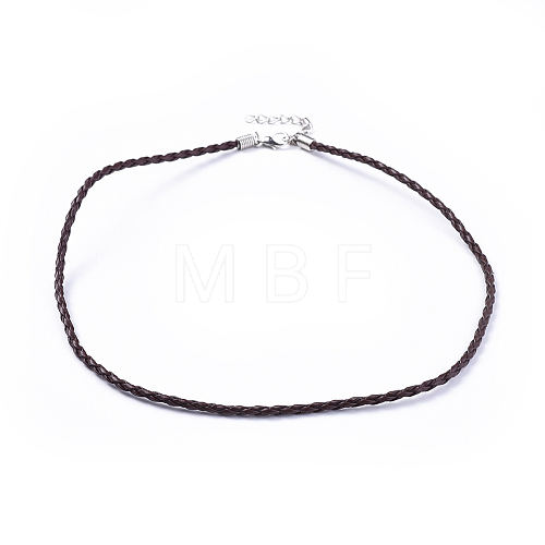 Trendy Braided Imitation Leather Necklace Making NJEW-S105-002-1