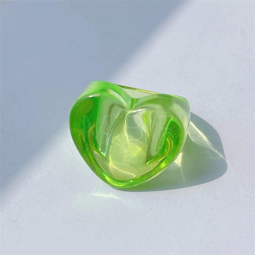 Heart Resin Finger Rings for Women WGCE13C-04-1