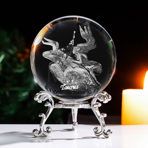 Inner Carving Constellation Glass Crystal Ball Diaplay Decoration PW-WG84004-04-1