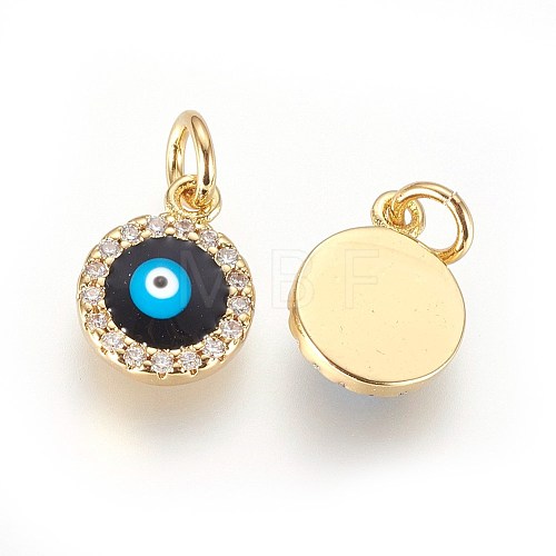 Brass Micro Pave Cubic Zirconia Charms ZIRC-G150-13G-1