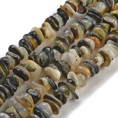 Natural Black Lip Shell Beads Strands BSHE-G038-04-1