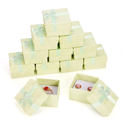 Square Paper Jewelry Gift Boxes with Bowknot CON-TAC0010-80B-1