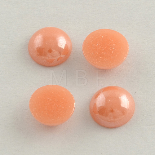 Pearlized Plated Opaque Glass Cabochons PORC-S801-8mm-04-1