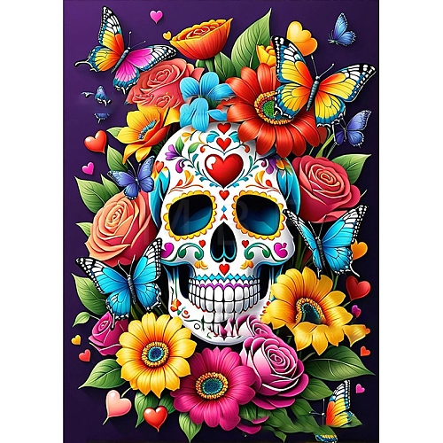 Halloween Skull Elements DIY Diamond Painting Kits PW-WGAF790-08-1