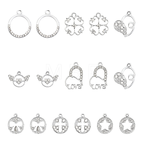 32Pcs 8 Style Valentine's Day UV Plated Alloy Pendants FIND-CA0006-73-1