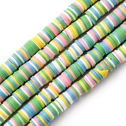 Handmade Polymer Clay Beads Strands CLAY-R089-8mm-T012-1