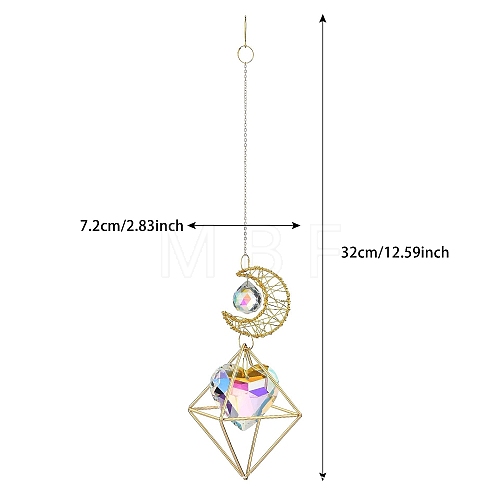 Moon & Diamond Metal Hanging Ornaments PW-WG76722-02-1