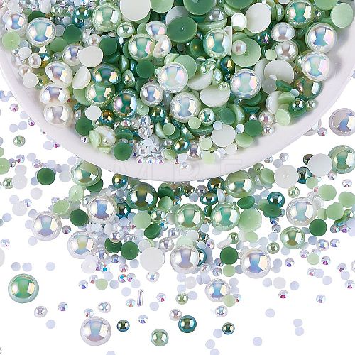 60g Resin patch multi size mixed pearl patch DIY jewelry accessories(2 bags) JX586F-1