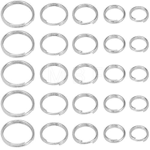 SOFPLATE 500Pcs 5 Styles 304 Stainless Steel Split Rings STAS-SP0001-65-1