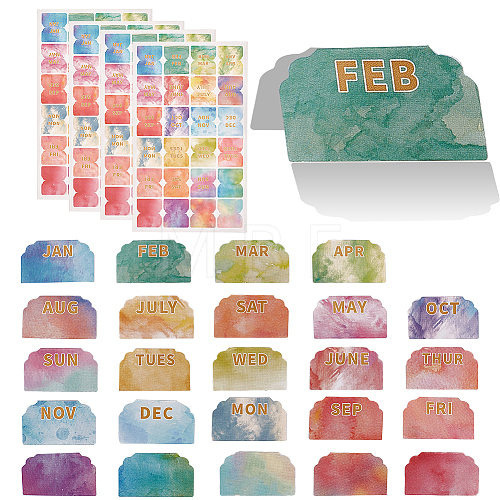 Gradient Color monthly Planner Self-Adhesive Tabs Stickers DIY-WH0308-187A-1