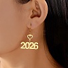 Number 2026 304 Stainless Steel Dangle Earrings FS-WGCED5C-05-2