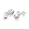 Brass Micro Pave Clear Cubic Zirconia Pendants KK-T075-88P-2