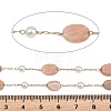 Natural Sunstone Nuggets & 316 Stainless Steel Handmade Link Chains CHS-K021-14G-18-3