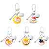 8Pcs Resin Cake & Iron Bell & Alloy Fork Pendant Decorations HJEW-YW00279-1