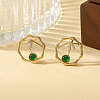 Brass Micro Pave Cubic Zirconia Stud Earrings for Women WGC9076-01-1
