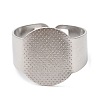 304 Stainless Steel Open Cuff Ring Findings STAS-R123-14P-2