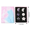 Natural Gemstone Healing Moon & Star & Round Ornaments AJEW-FS0001-12B-5