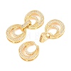 Brass Micro Pave Clear Cubic Zirconia Fold Over Clasps KK-C075-47G-3