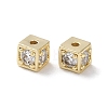 Brass Micro Pave Clear Cubic Zirconia Beads KK-Z049-03G-1