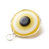 Transparent Evil Eye Resin Pendants PALLOY-JF01845-02-5