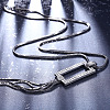Trendy Zinc Alloy Rhinestone Rectangle and Tassel Pendant Sweater Necklaces NJEW-BB15022-5