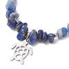Natural Mixed Gemstone Chip Beaded Bracelest BJEW-JB12976-01-2